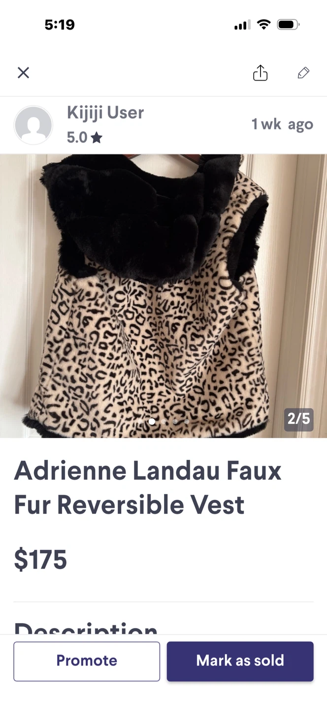 Adrienne Landau Faux Fur Reversible Vest - photo 2
