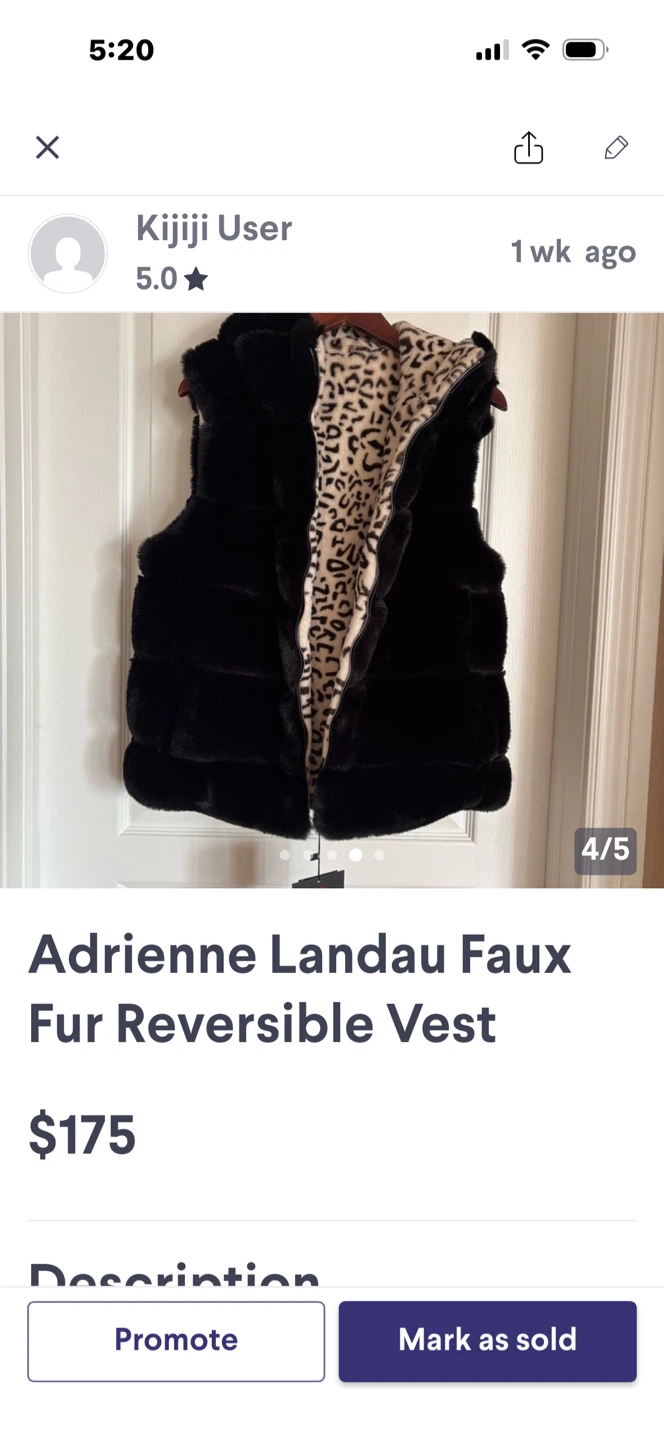 Adrienne Landau Faux Fur Reversible Vest - photo 3
