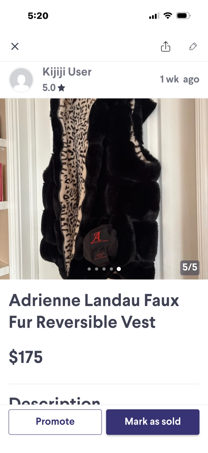 Adrienne Landau Faux Fur Reversible Vest - photo 5