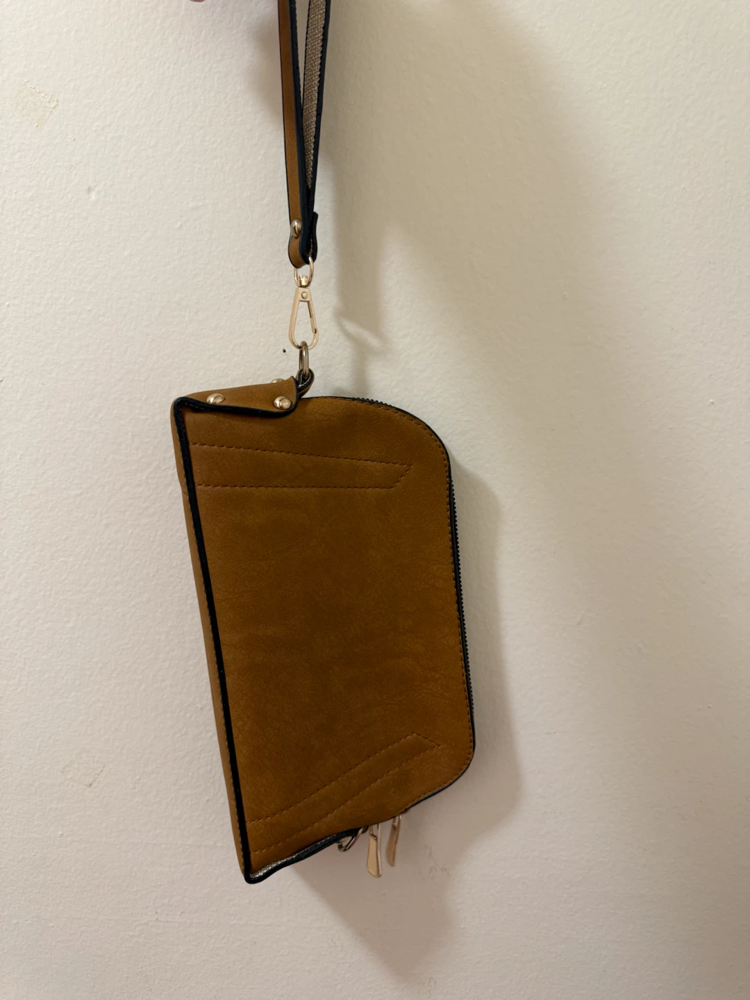 Brown Faux Leather Wristlet Clutch - photo 2