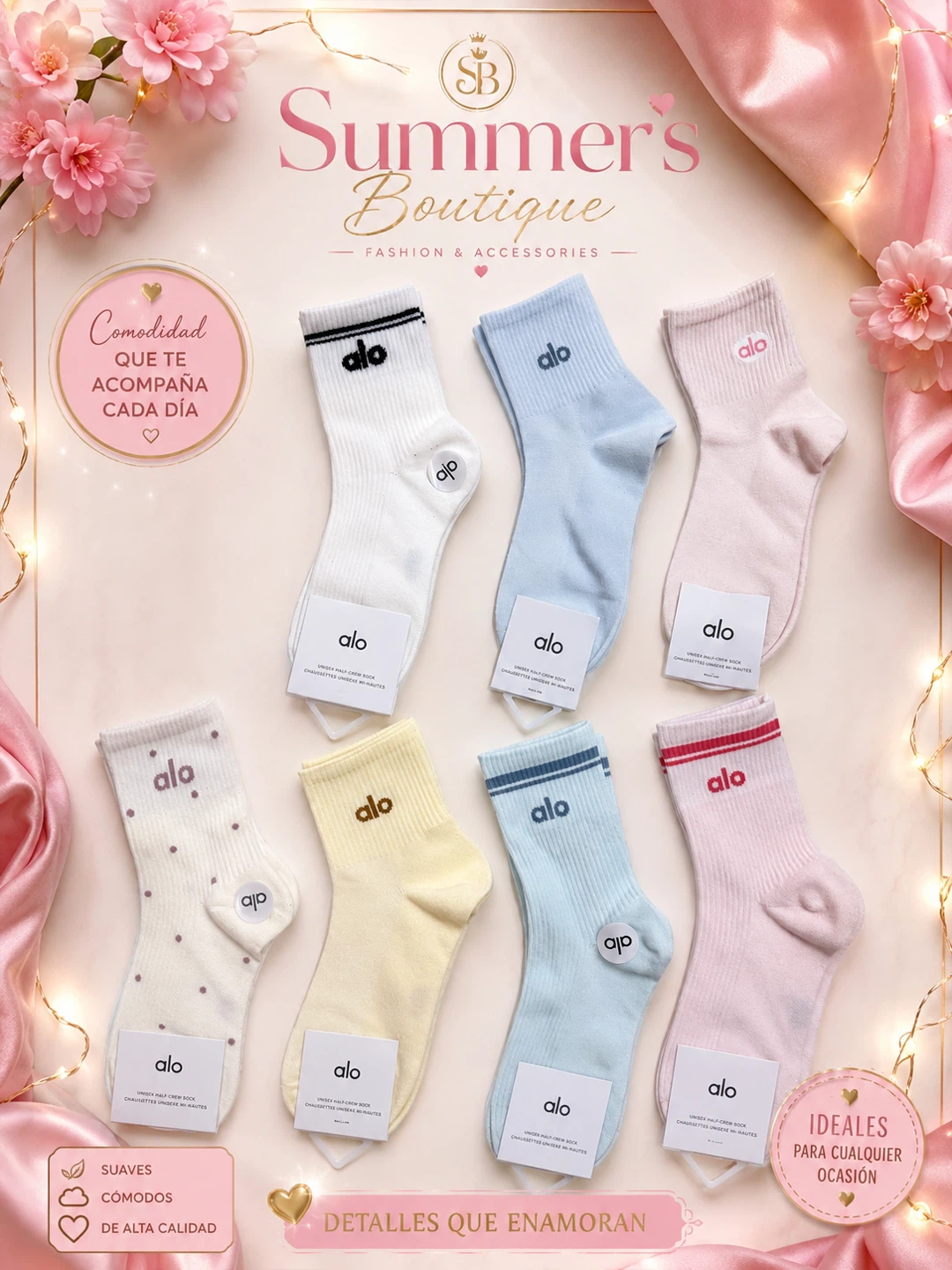 Alo Unisex Half-Crew Socks - Multiple Colours
