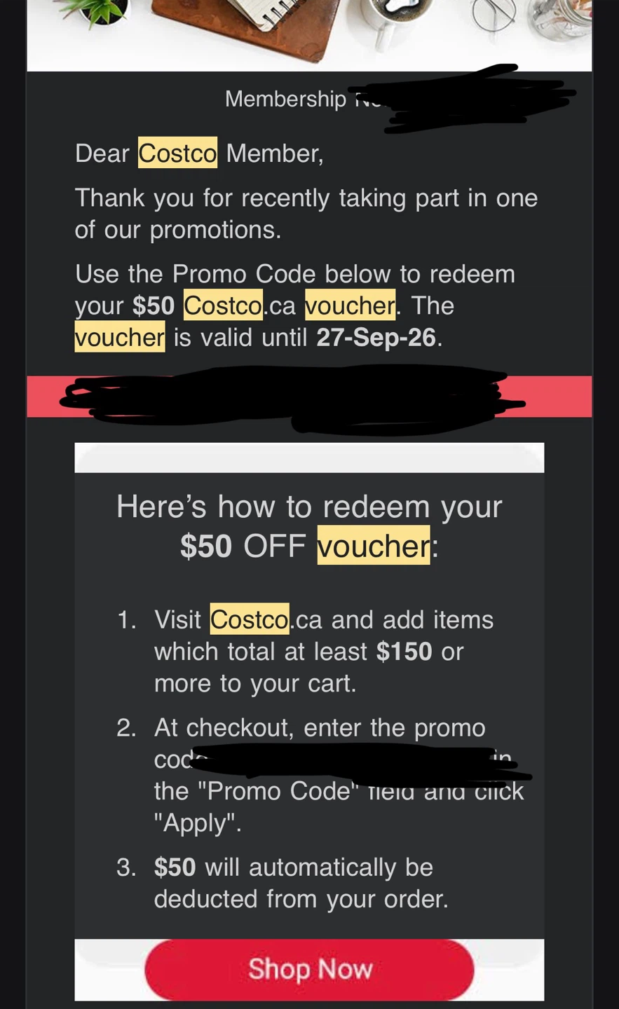 $50 Costco Voucher Code