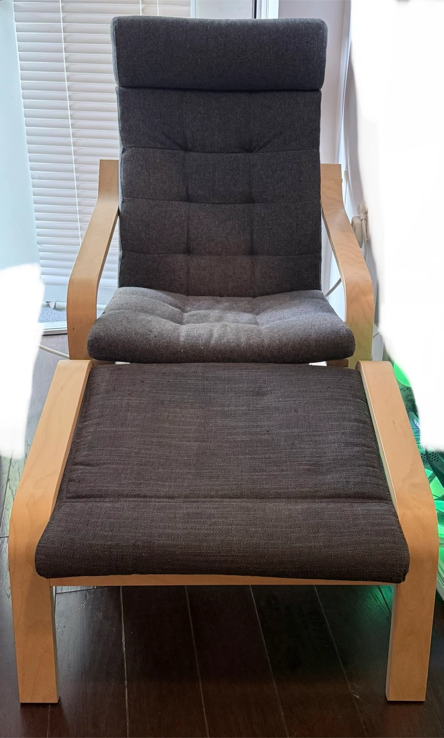 IKEA Poäng Armchair and Footstool Frames Set