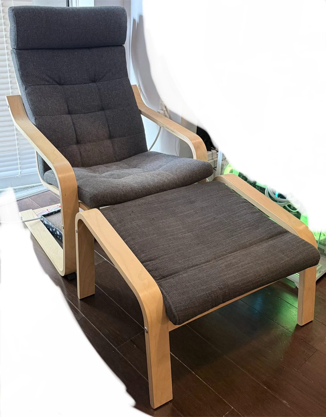 IKEA Poäng Armchair and Footstool Frames Set - photo 2