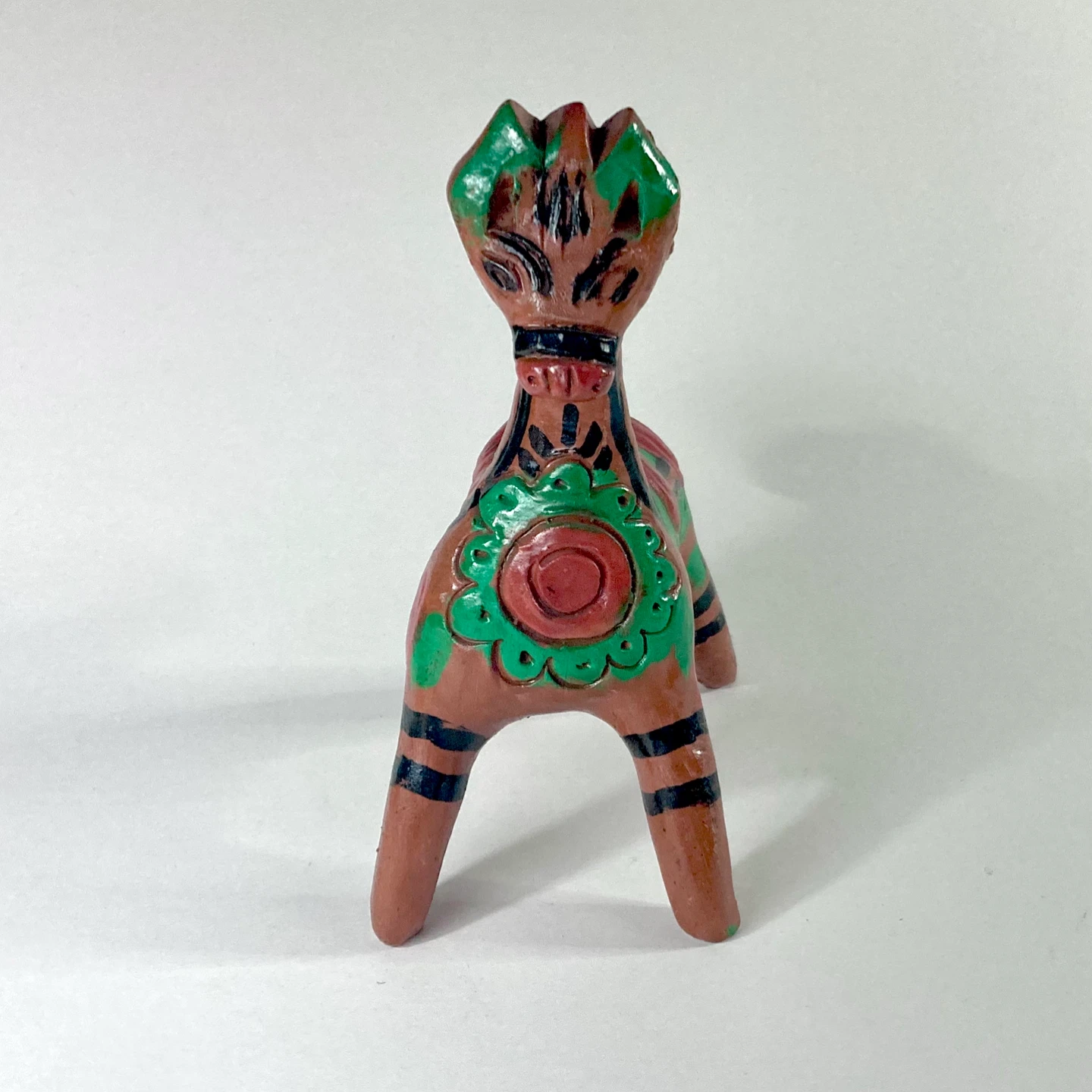 Vintage Hand Painted Mexican Folk Art Terracotta Horse - photo 2
