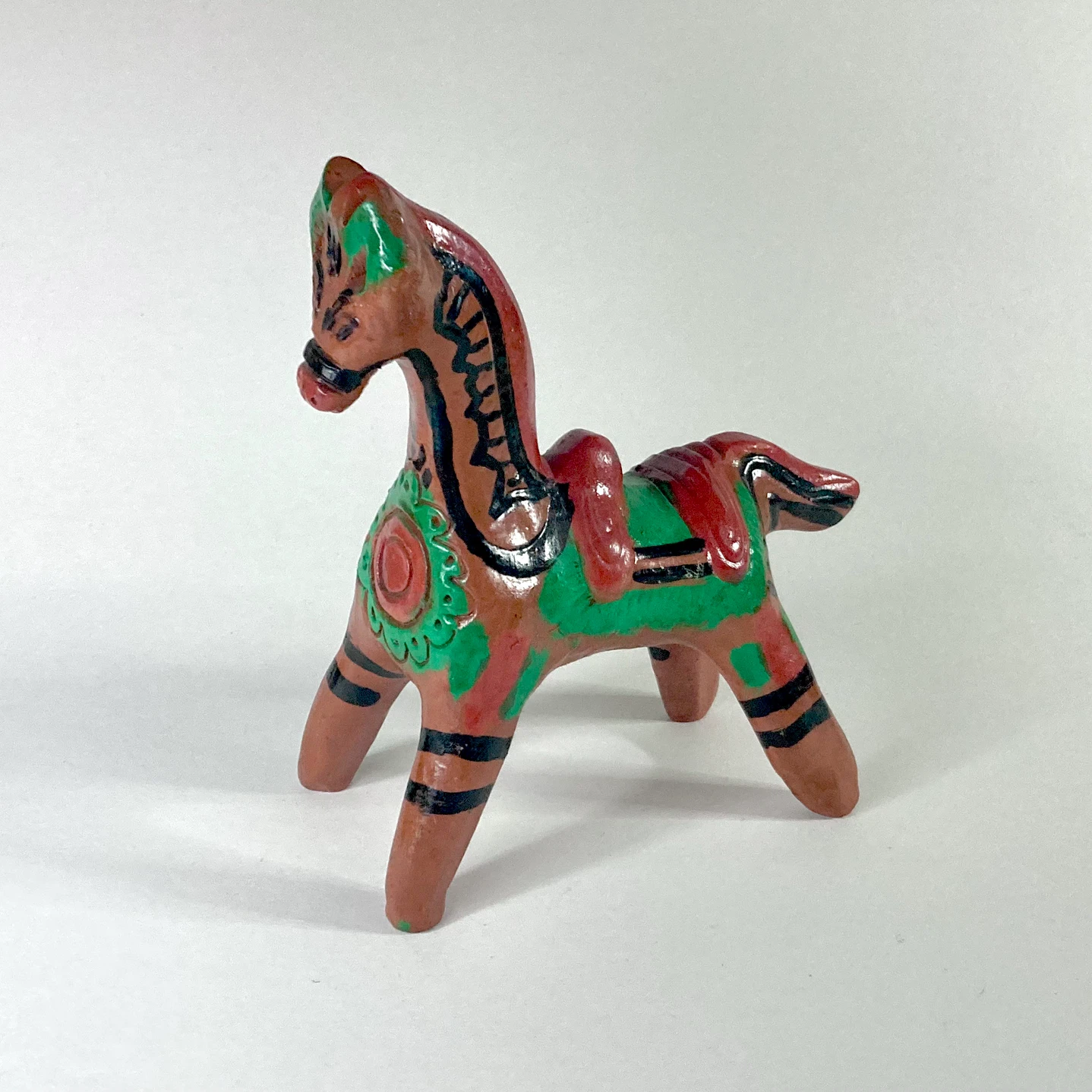 Vintage Hand Painted Mexican Folk Art Terracotta Horse - photo 3