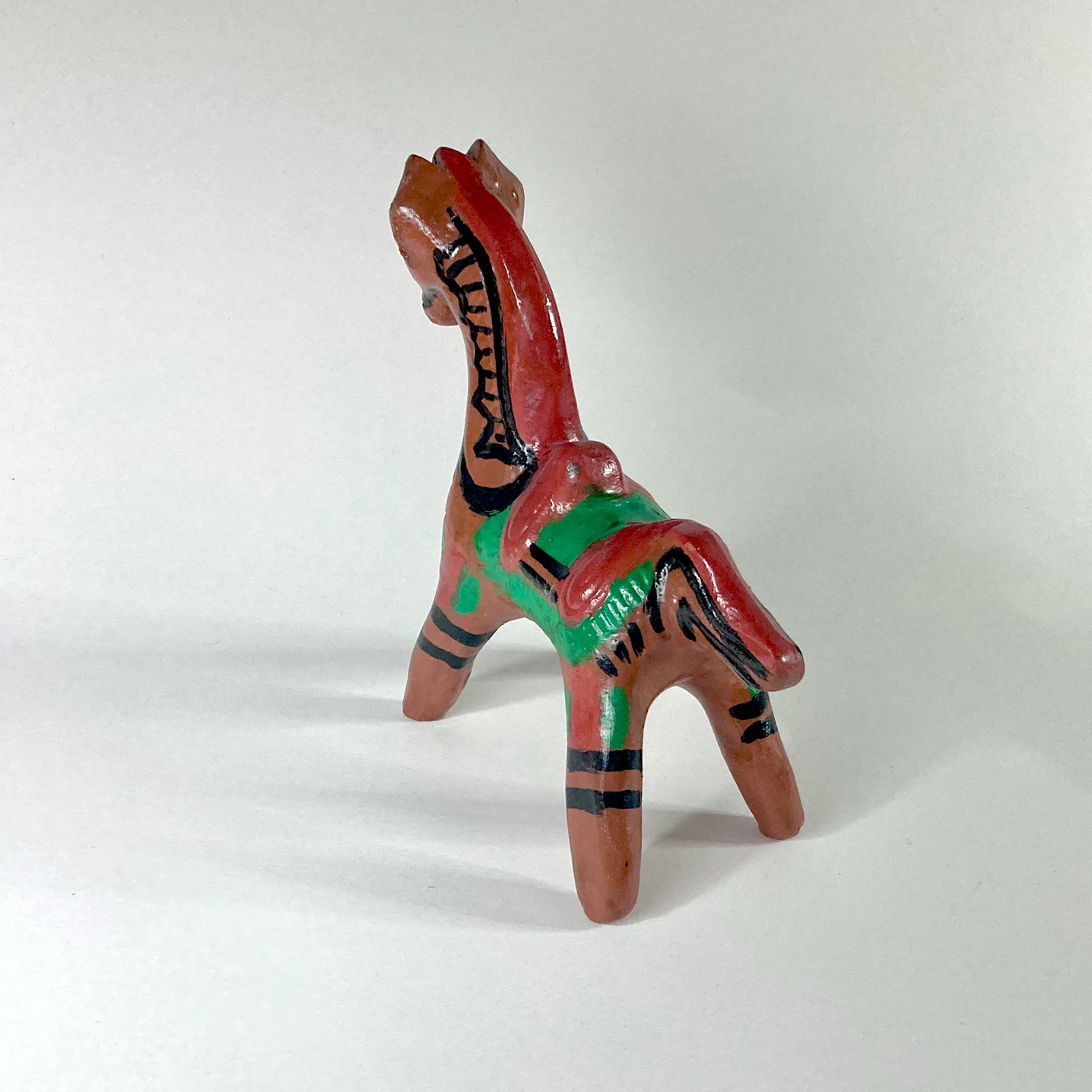 Vintage Hand Painted Mexican Folk Art Terracotta Horse - photo 4