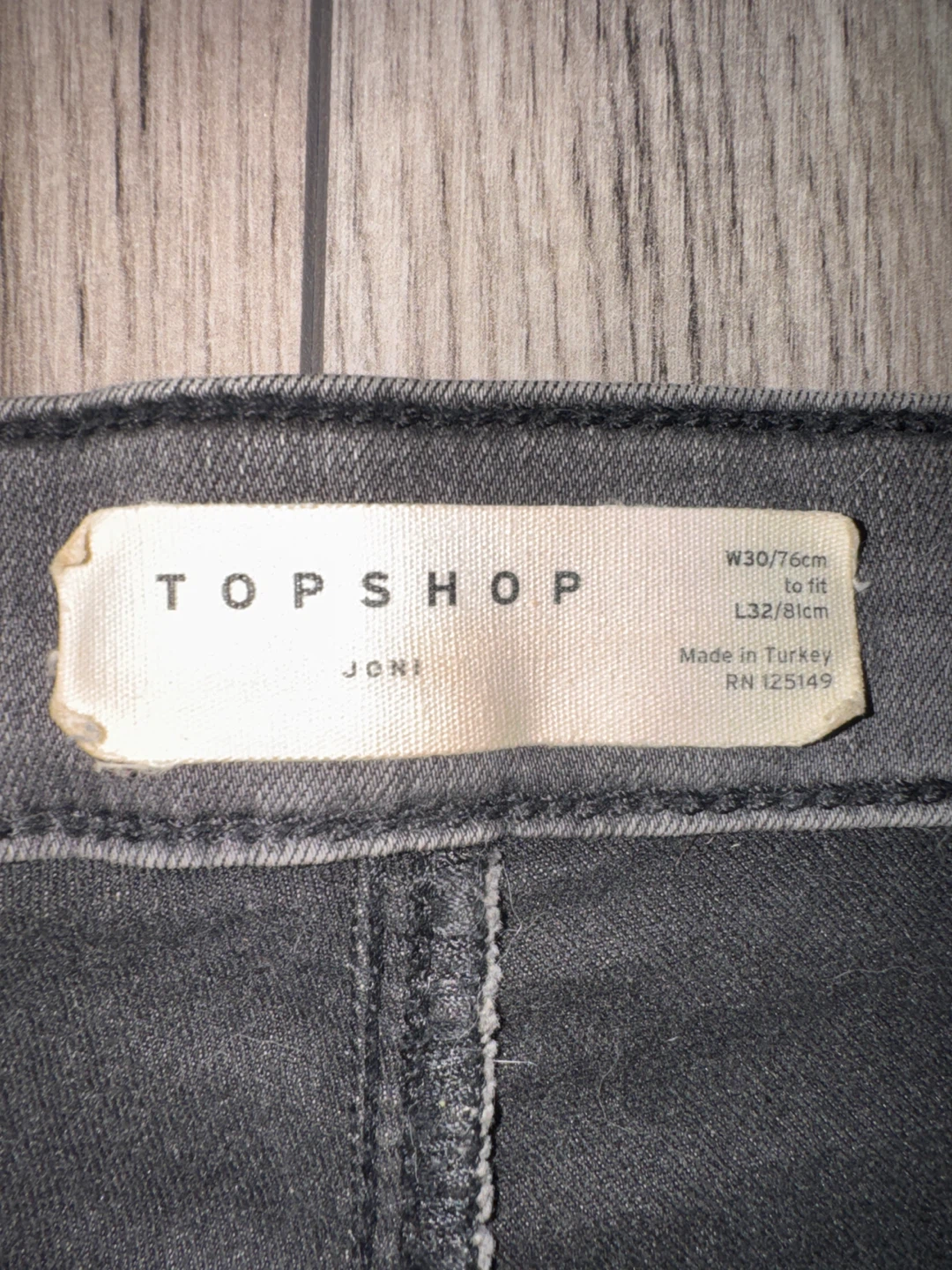 TOPSHOP Joni Grey High Waisted Jeans W30 L32 - photo 2