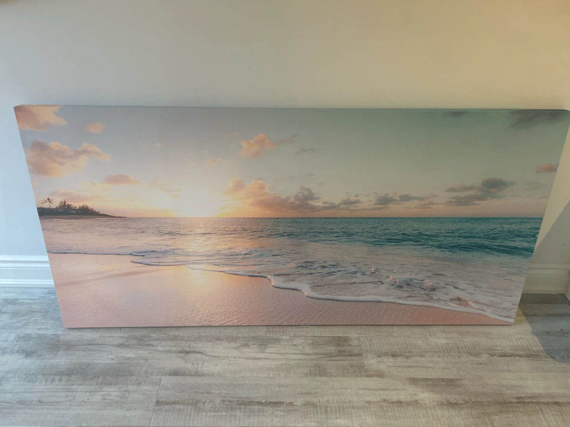 Canvas Wall Art - Beach Sunset Scene