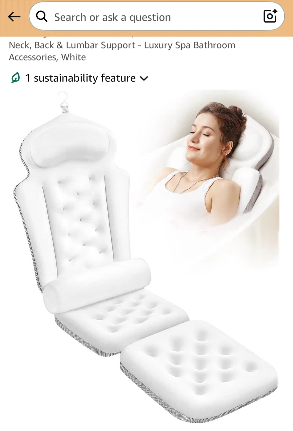 White full body bath pillow - photo 2