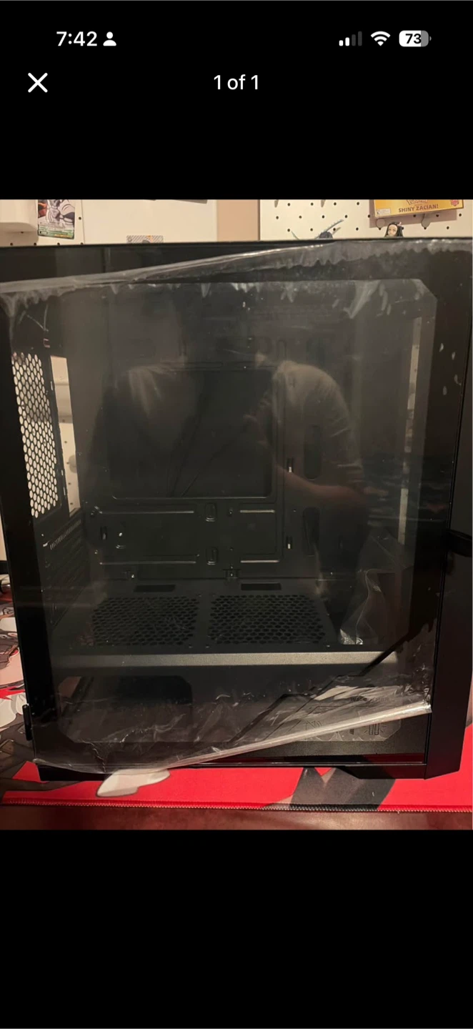 Black ATX Computer Case with Glass Panel