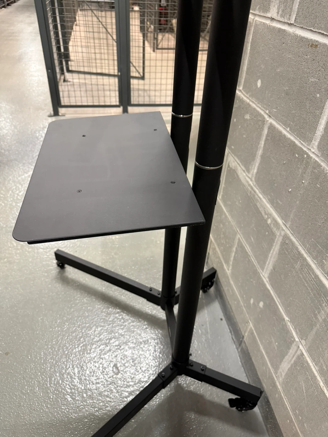 Black Rolling TV Stand with Shelf - photo 3