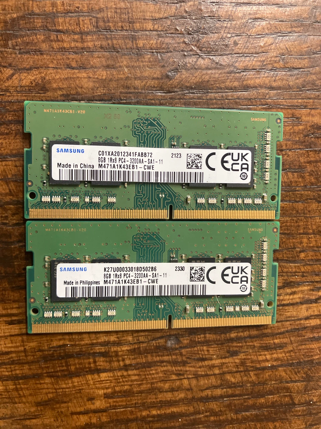 2x Samsung 8GB DDR4 PC4-3200AA RAM Modules