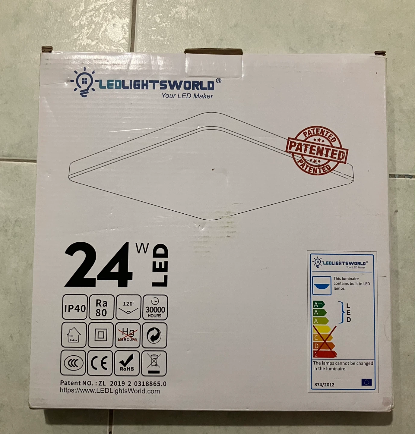 LEDLightsWorld 24W LED Flush Mount Ceiling Light Fixture x6