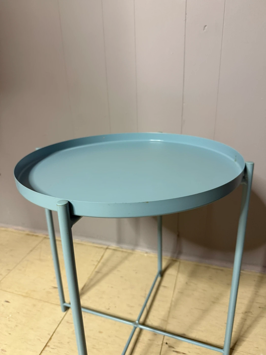 Light Blue Round Side Table - photo 2