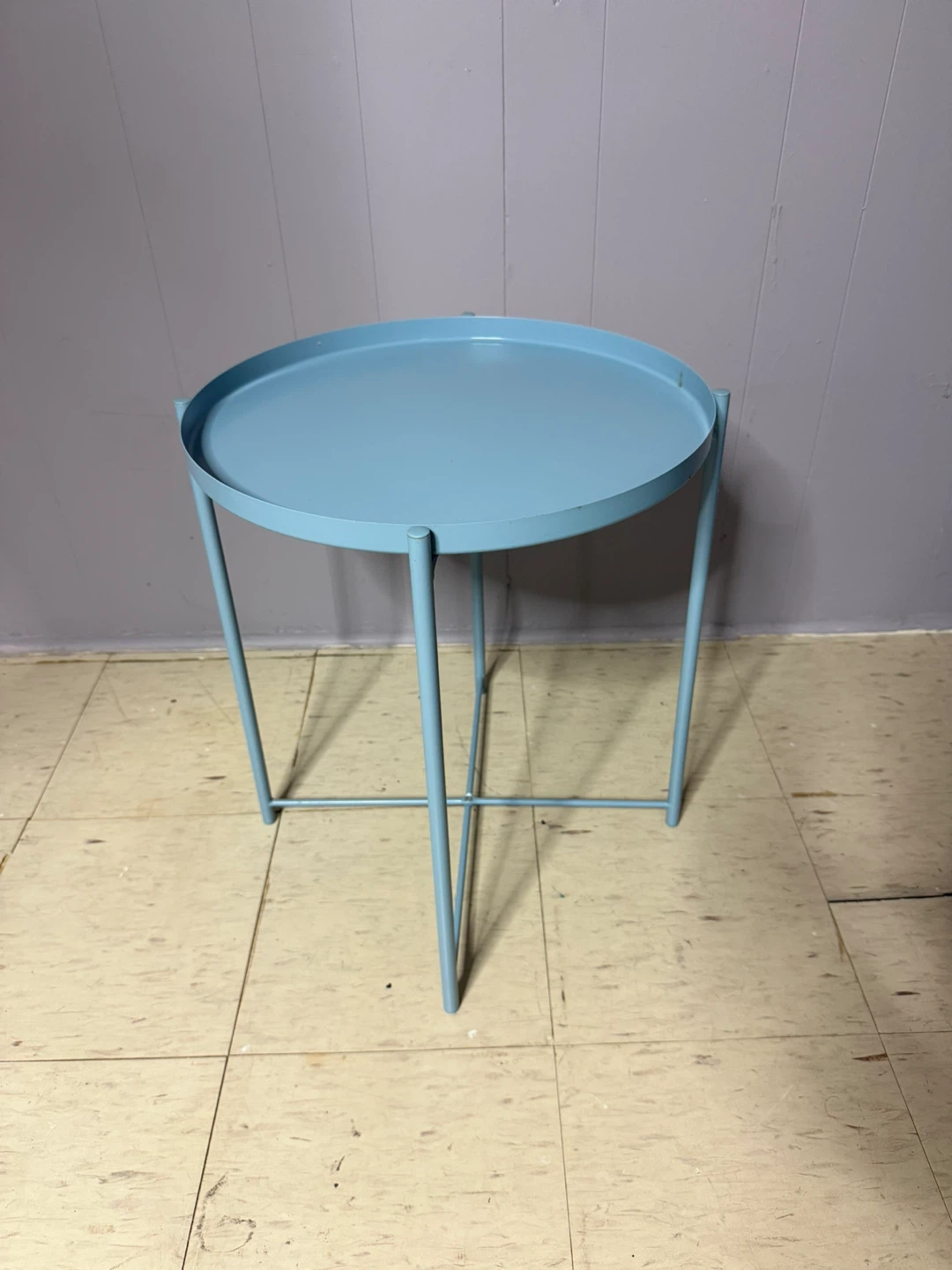Light Blue Round Side Table - photo 3