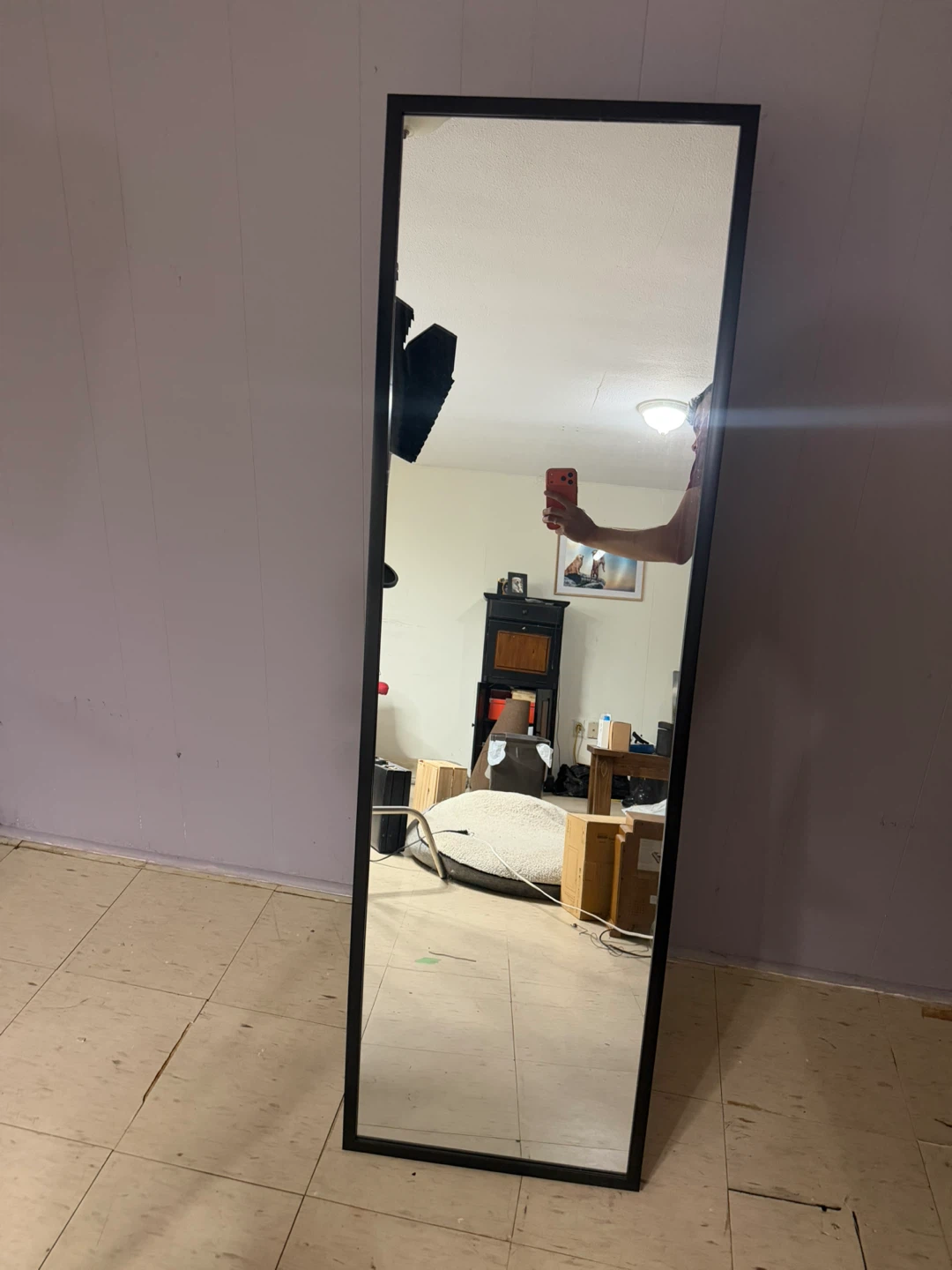 Full Length Mirror with Black Frame
