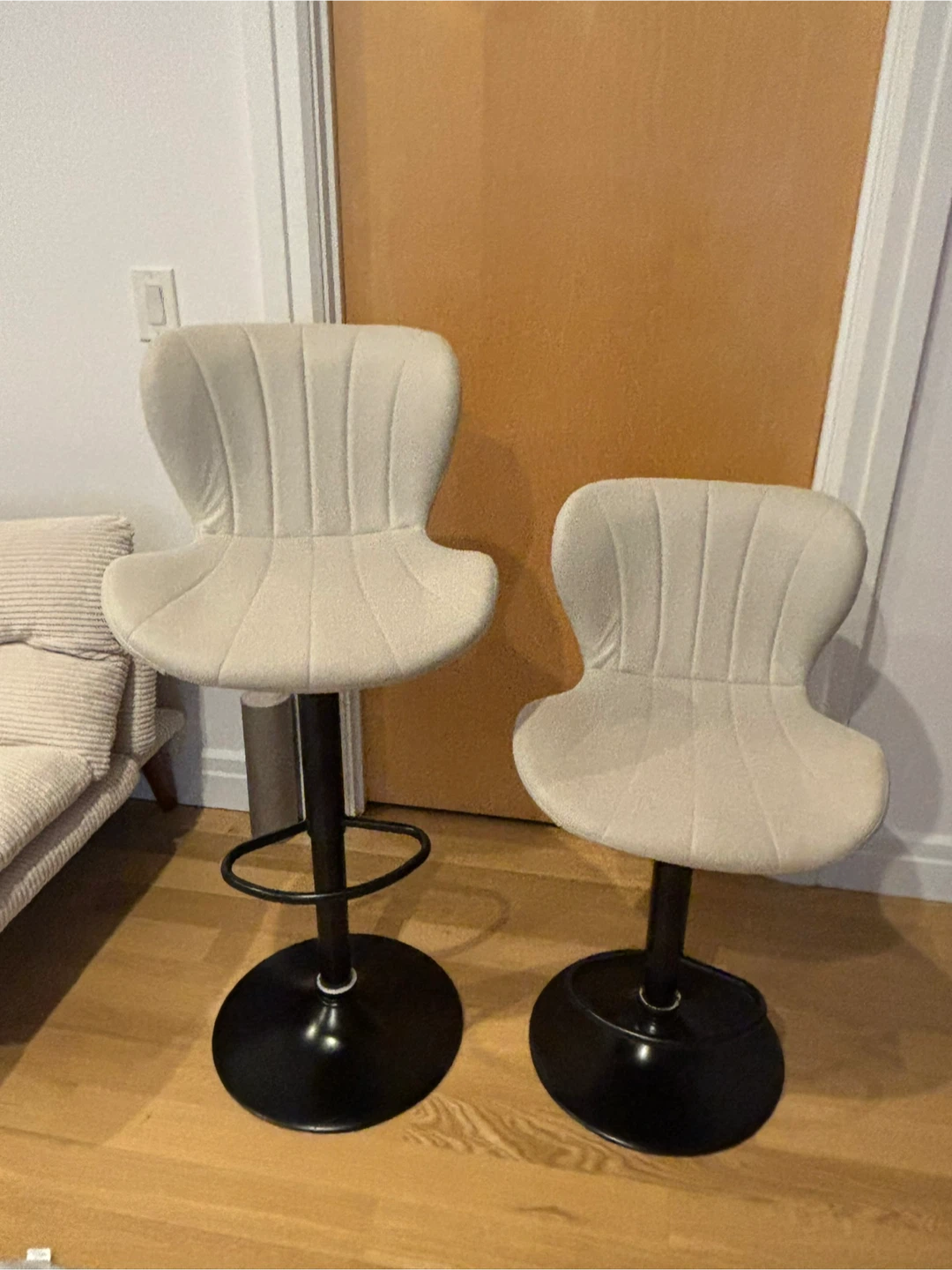 Set of 2 White Counter/Bar Stools – $20
