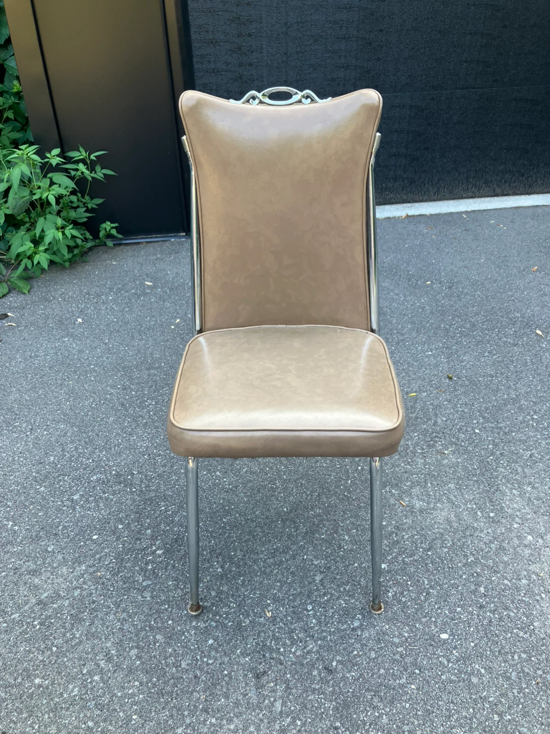 Vintage Brown Faux Leather Dining Chair x4