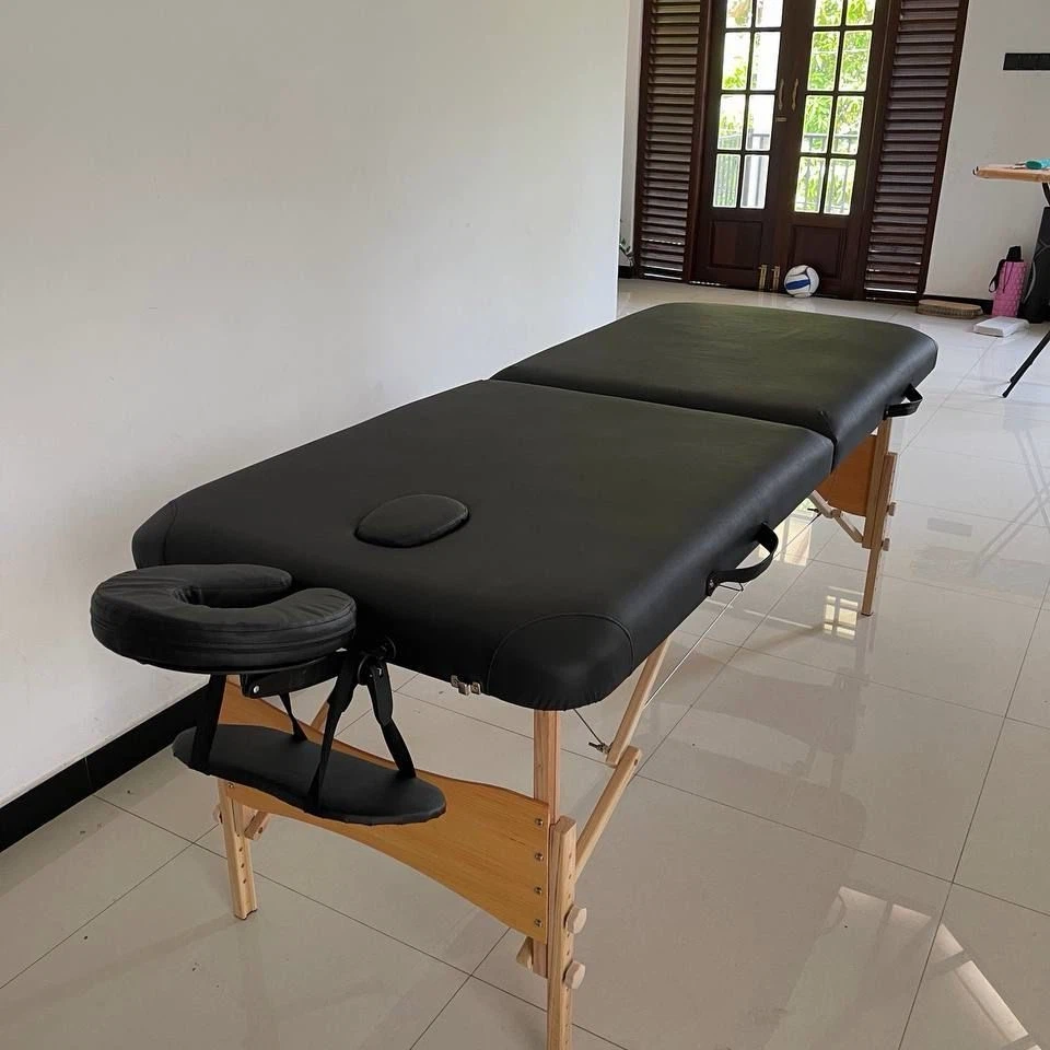 Black Portable Massage Table with Face Cradle