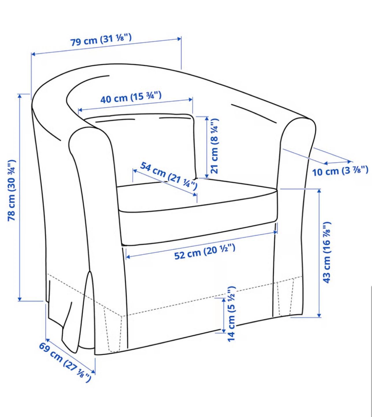 IKEA TULLSTA Armchair with medium-grey cover - photo 3