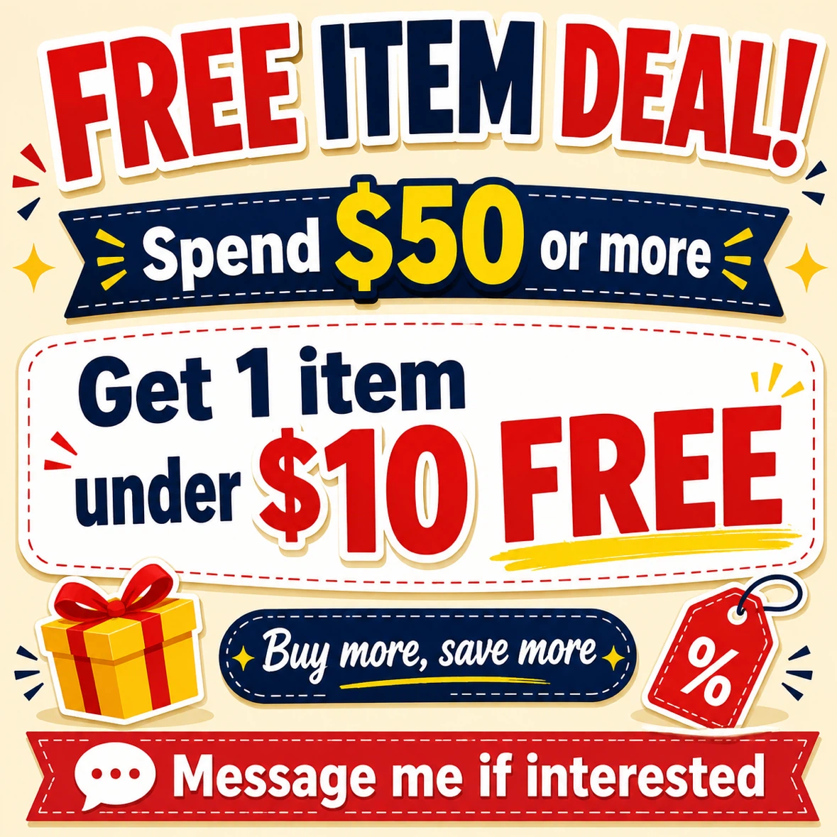 Free item Every $50 Spent