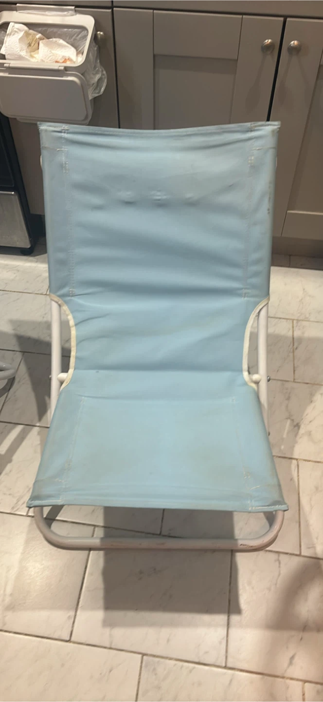 Light Blue Folding Beach Chairs (Set of 2)