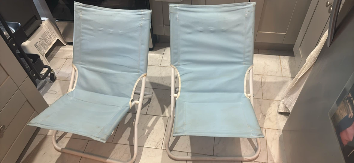 Light Blue Folding Beach Chairs (Set of 2) - photo 2