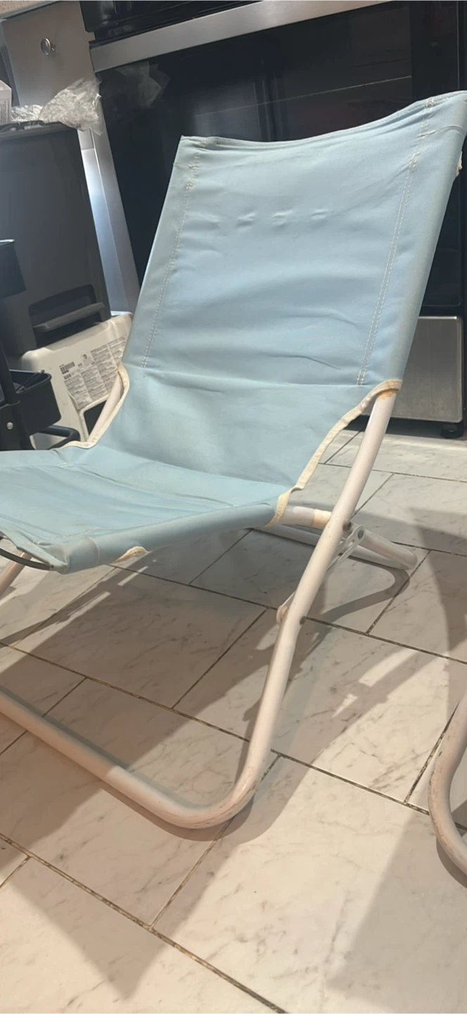 Light Blue Folding Beach Chairs (Set of 2) - photo 3