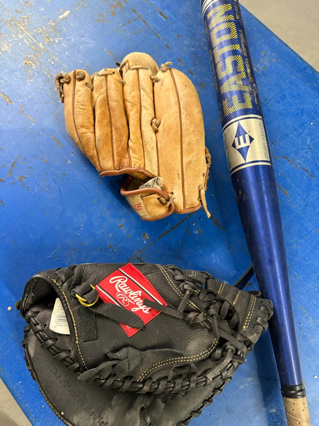 Rawlings & Eastons Baseball Mitts & Bat