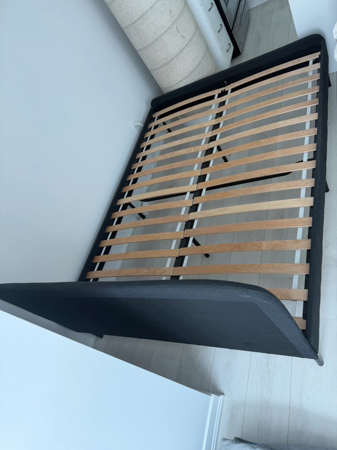 IKEA SLATTUM Upholstered Bed Frame - Vissle Dark Grey - photo 3