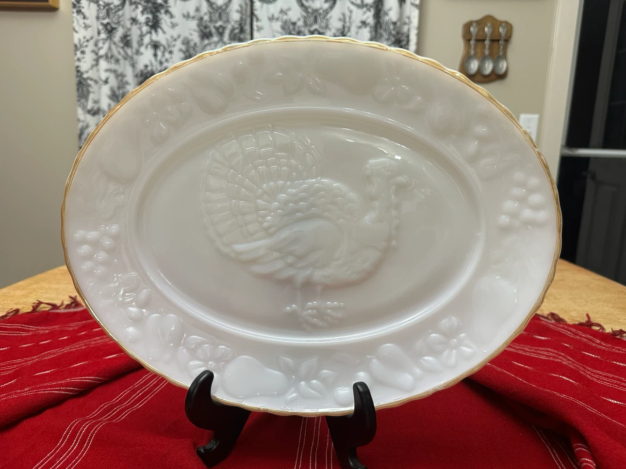 VTG Anchor Hocking Turkey Platter Milk Glass 18.5" - photo 5