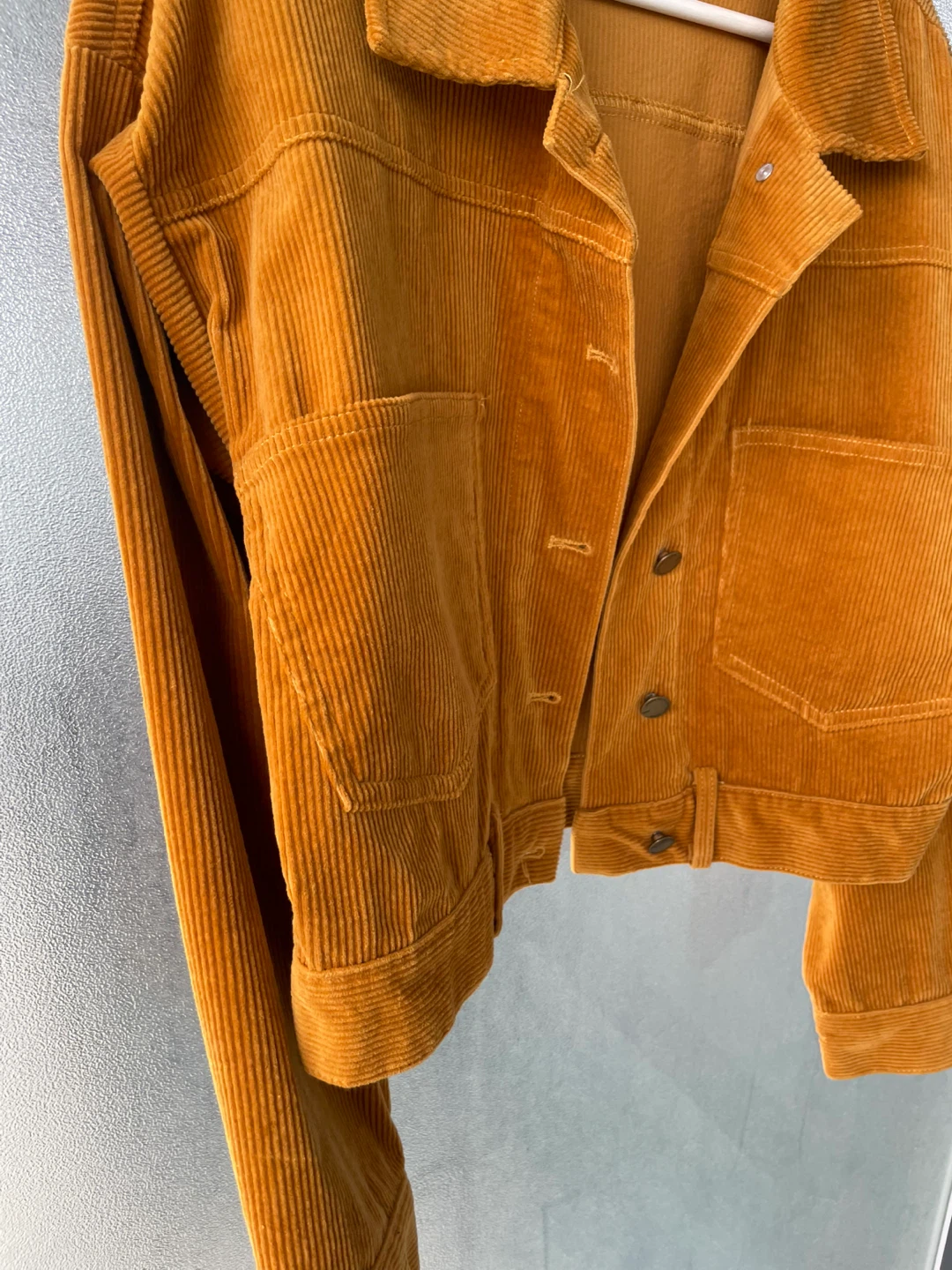 Urban Revivo Corduroy Trucker Jacket - Mustard Yellow - Size S - photo 3