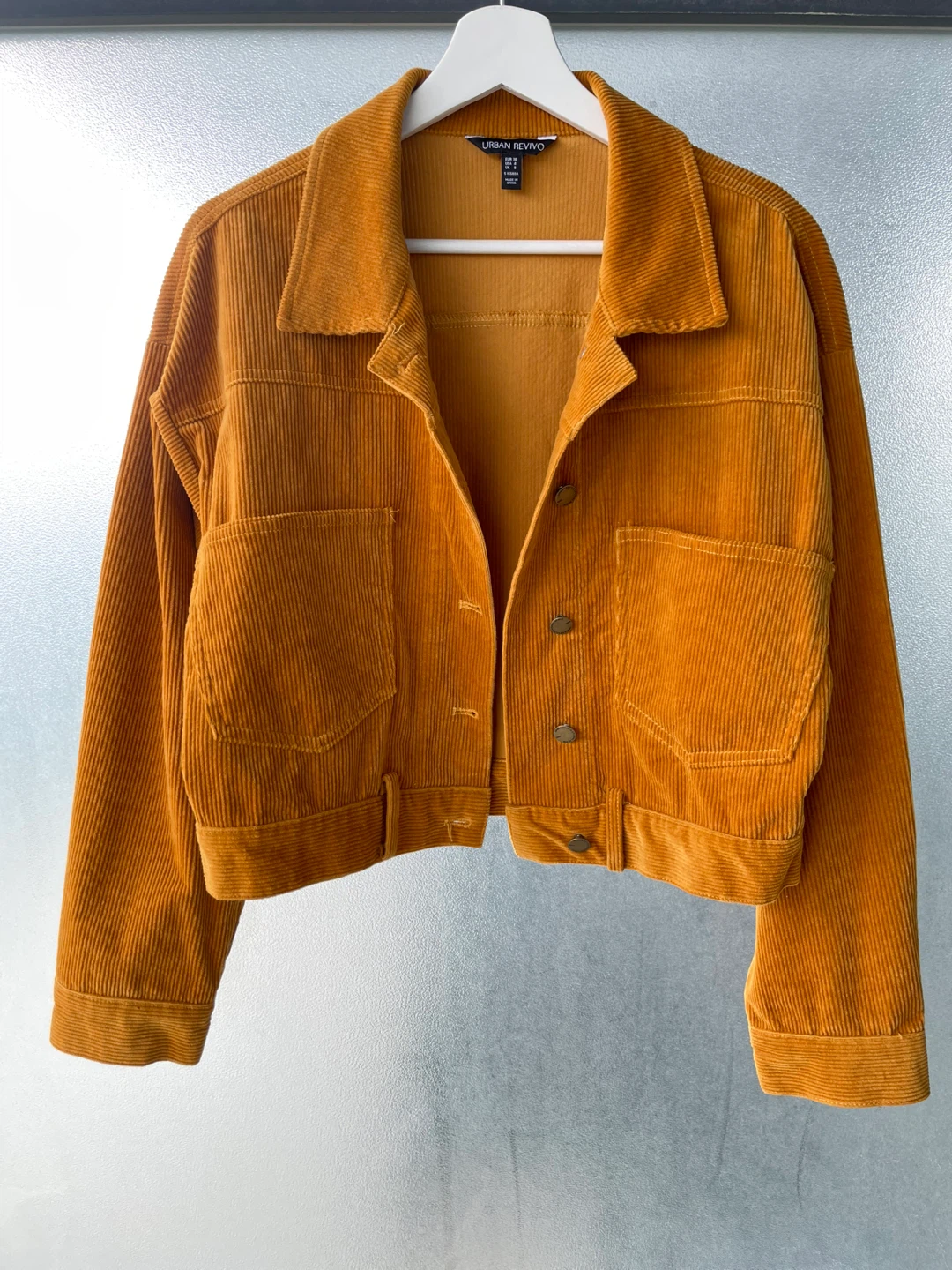 Urban Revivo Corduroy Trucker Jacket - Mustard Yellow - Size S