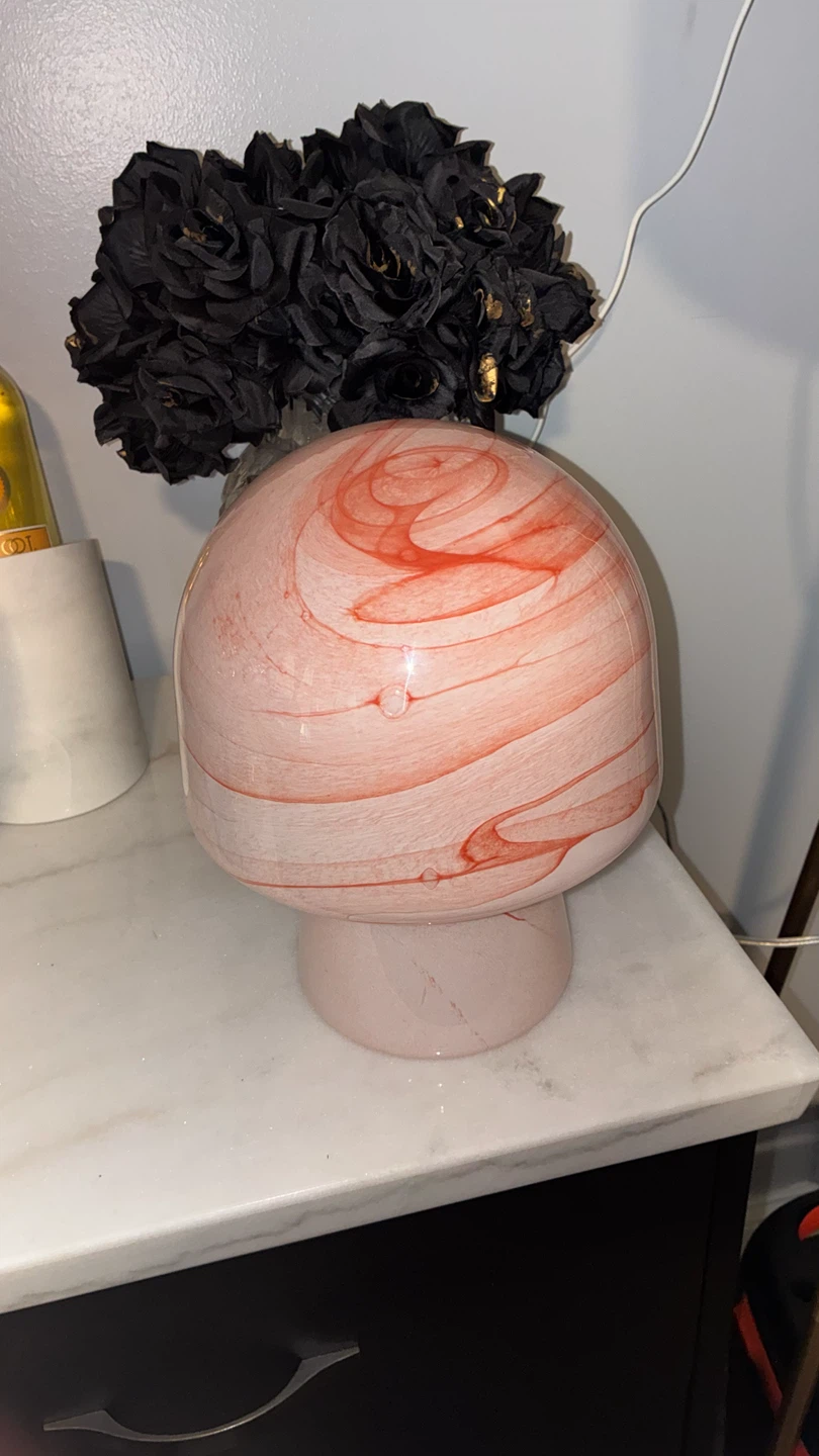 Murano Style Glass Mushroom Accent Lamp