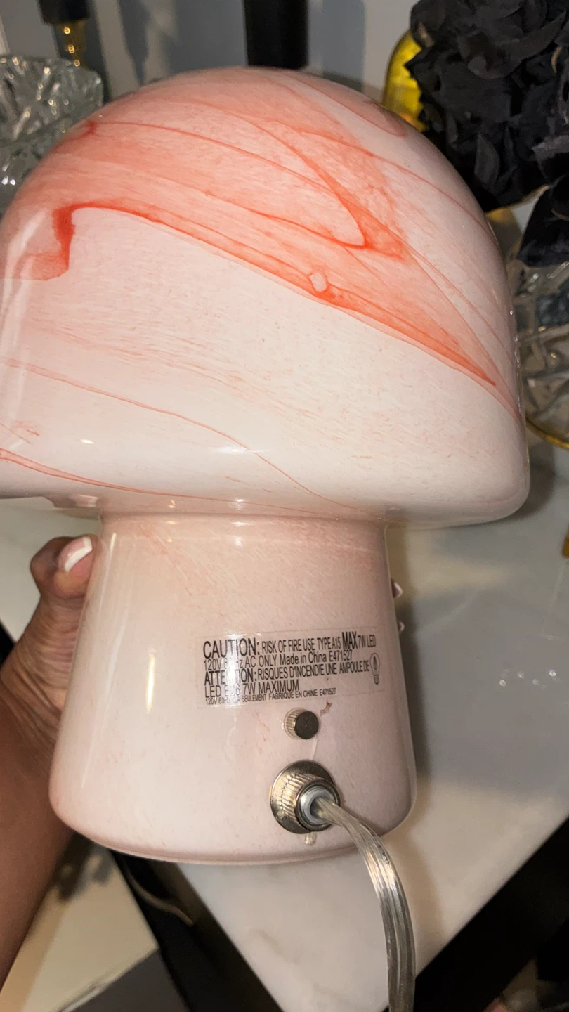 Murano Style Glass Mushroom Accent Lamp - photo 3