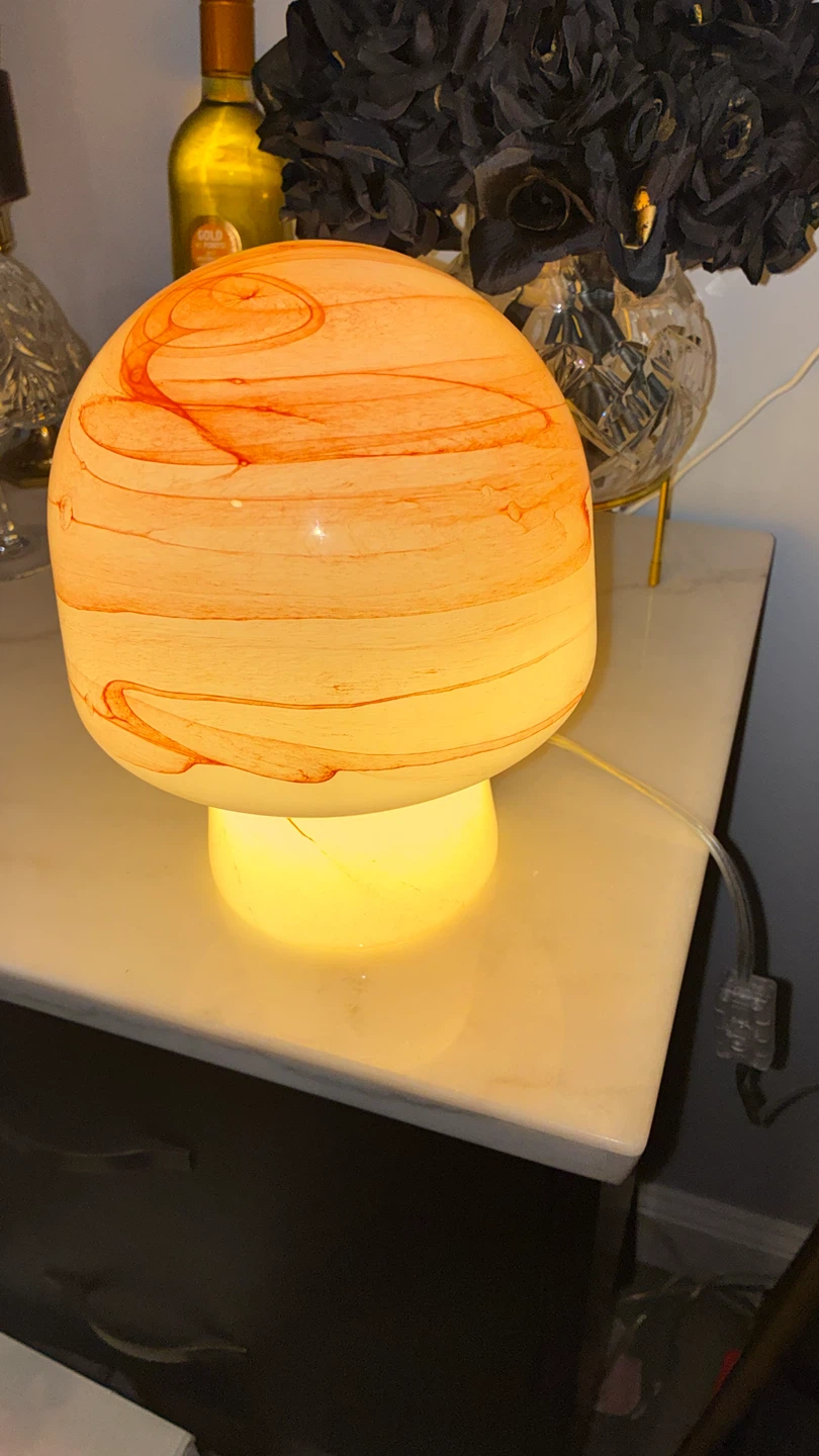 Murano Style Glass Mushroom Accent Lamp - photo 4