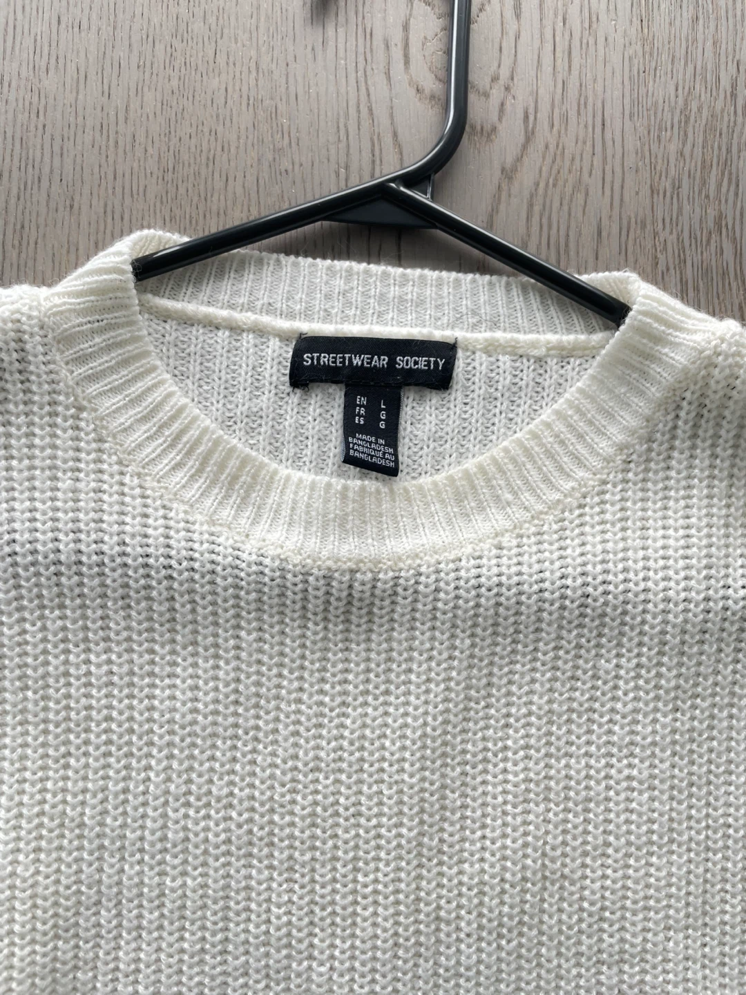 Streetwear Society White Knit Sweater - Size L - photo 3