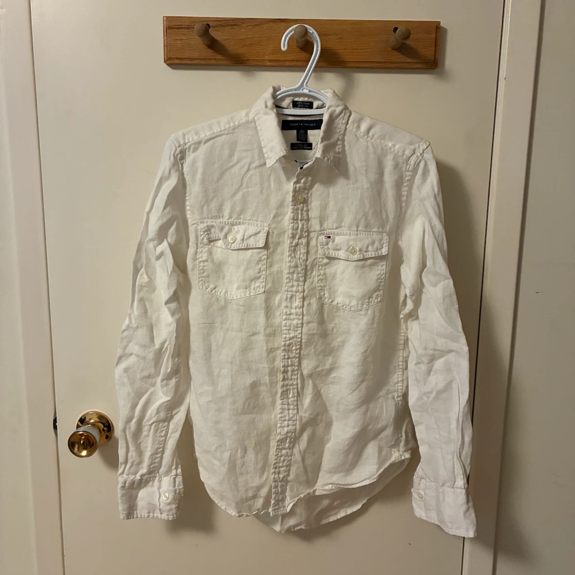 Tommy Hilfiger Men's White Linen Shirt