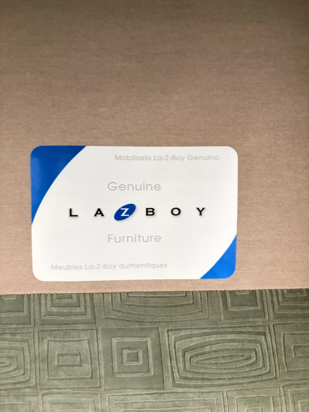Green Lazyboy three seater couch - photo 5
