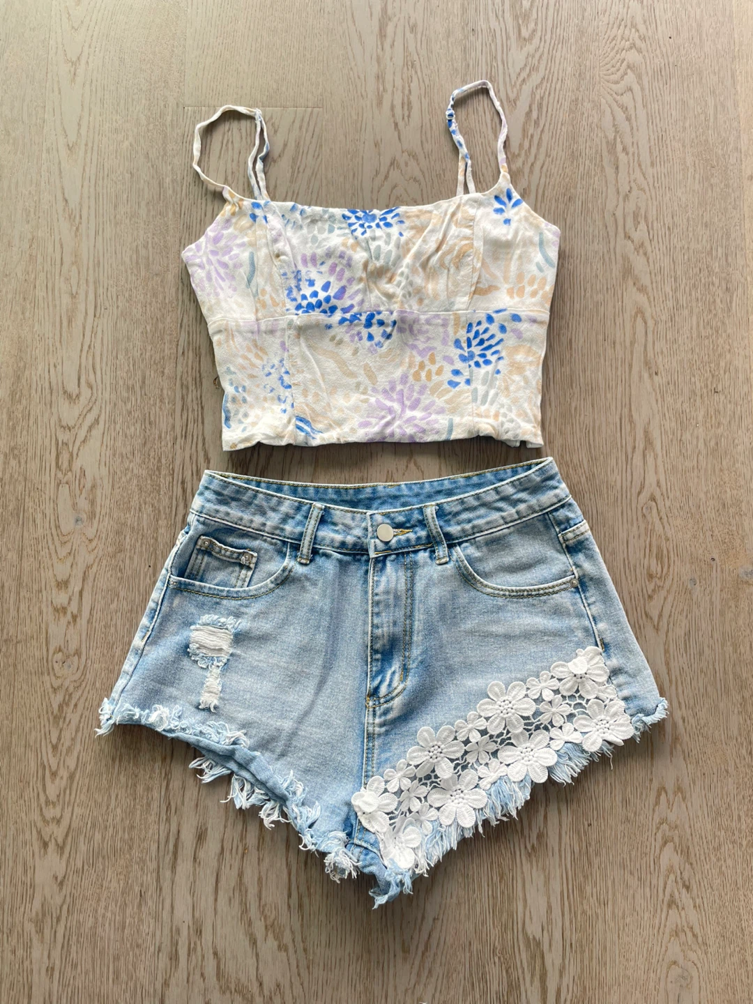 $10 for all, Size S, Wilfred Floral Crop Top and Shorts