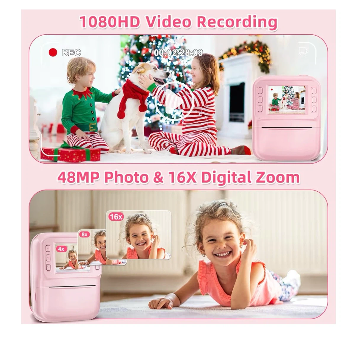 Pink Instant Print Digital Camera for Kids - photo 3