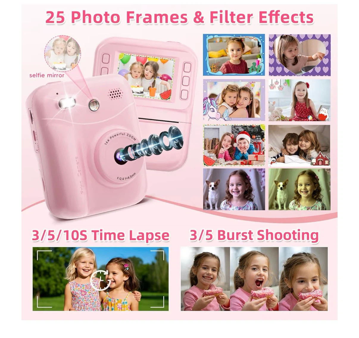 Pink Instant Print Digital Camera for Kids - photo 4