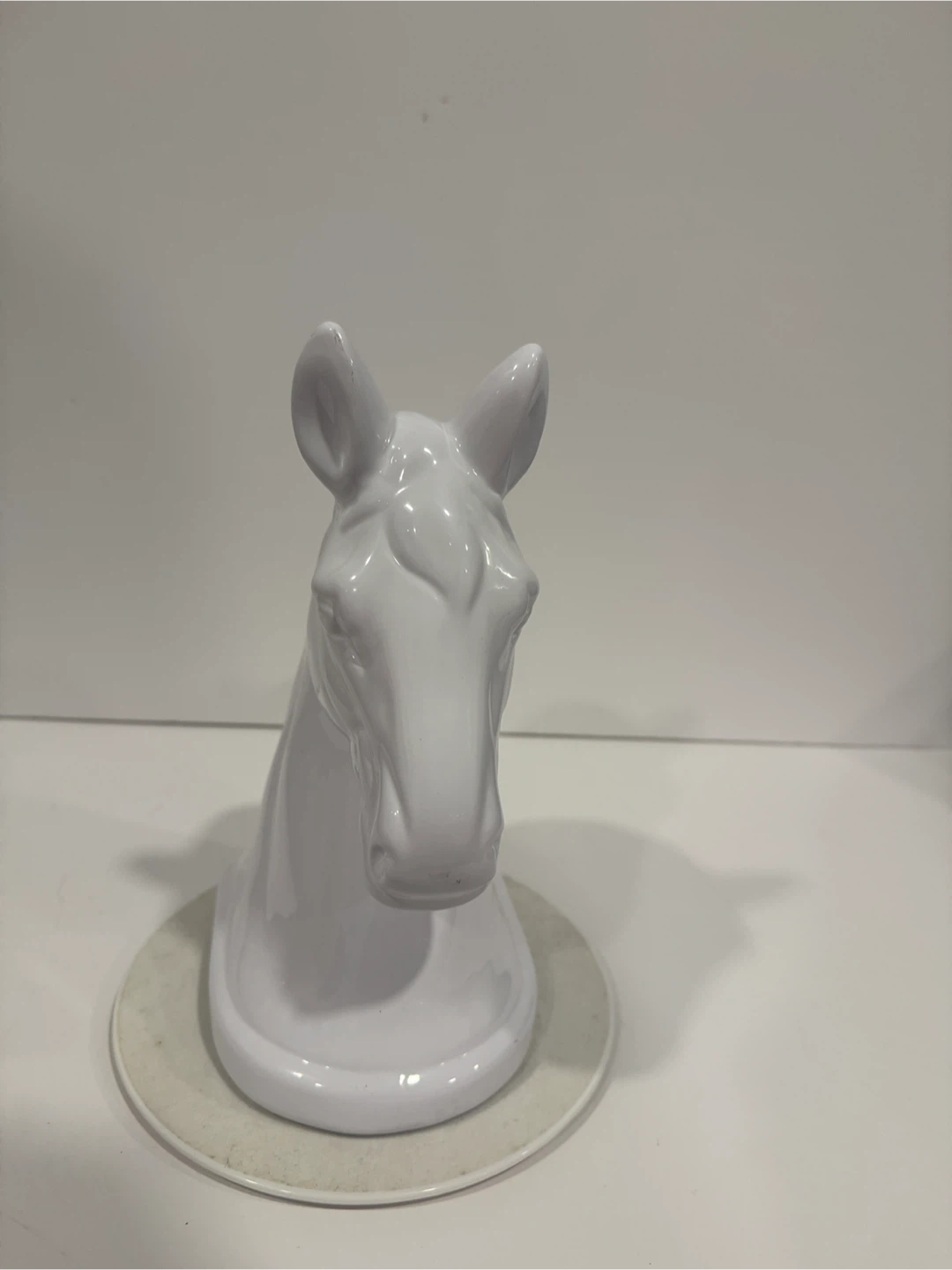 White Ceramic Horse Head Bookend