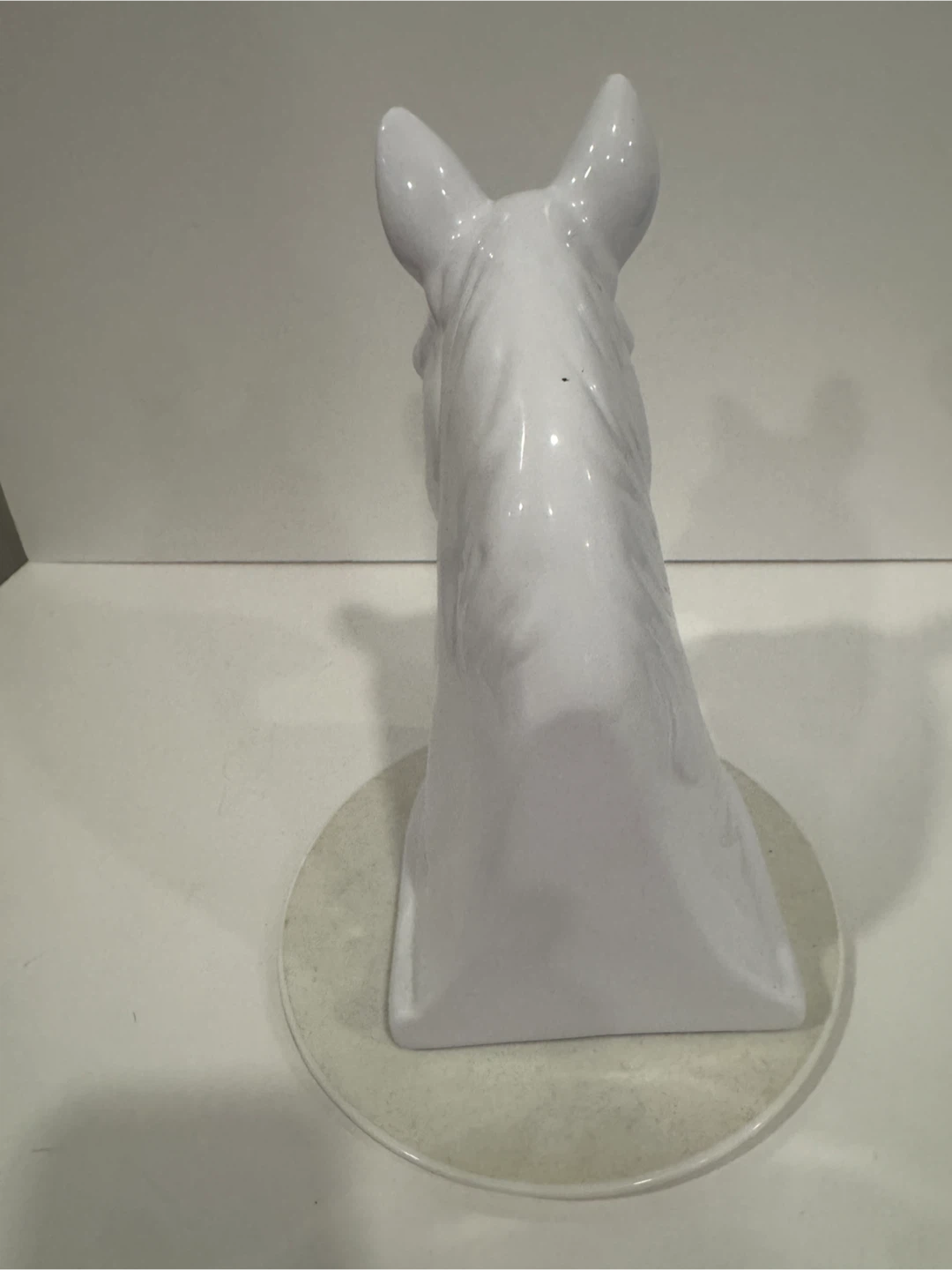 White Ceramic Horse Head Bookend - photo 3