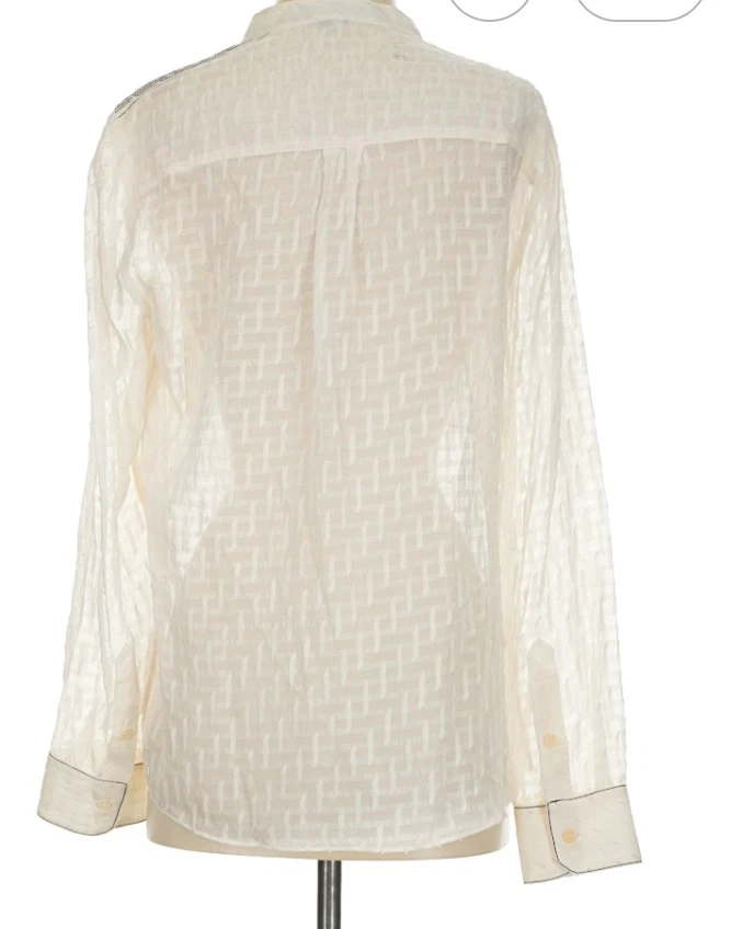 BCBGMAXAZRIA White Textured Button-Up Shirt - photo 3