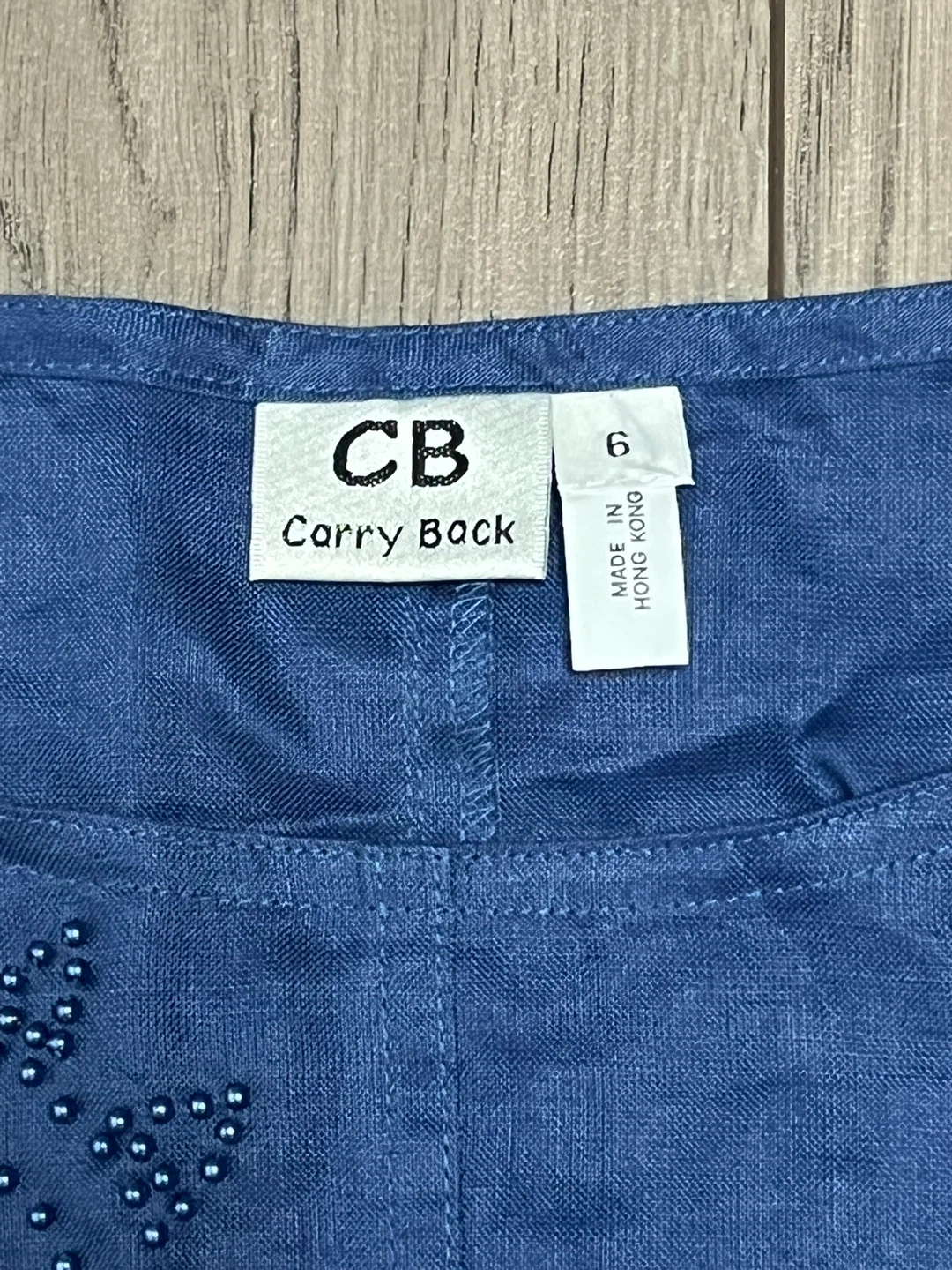 Carry Back Blue Beaded Sleeveless Top Size 6 - photo 4
