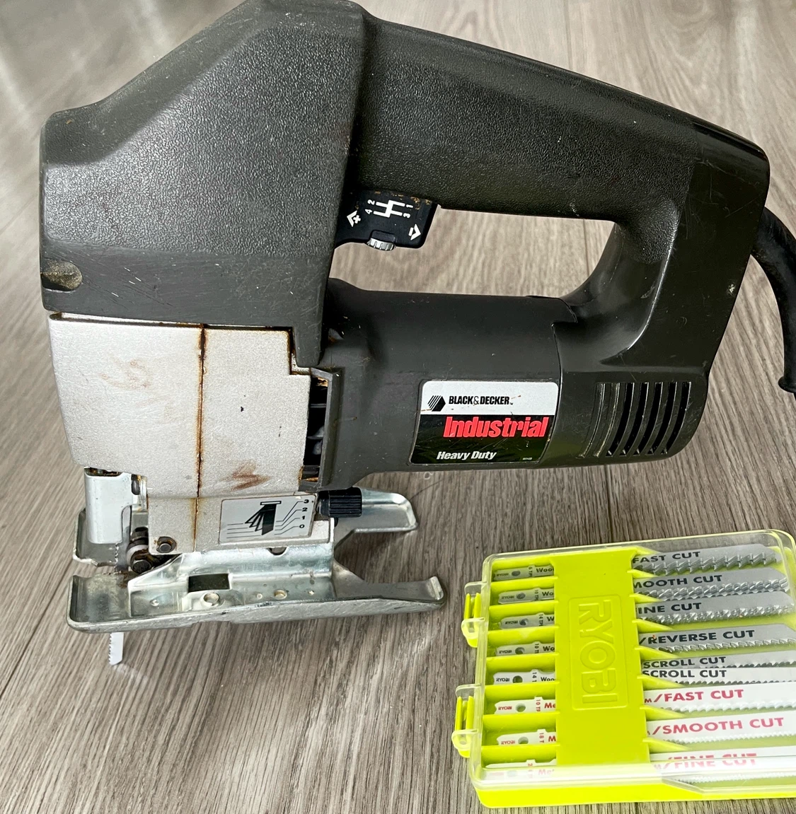 Black & Decker Orbital Action Jig Saw with Ryobi Blades