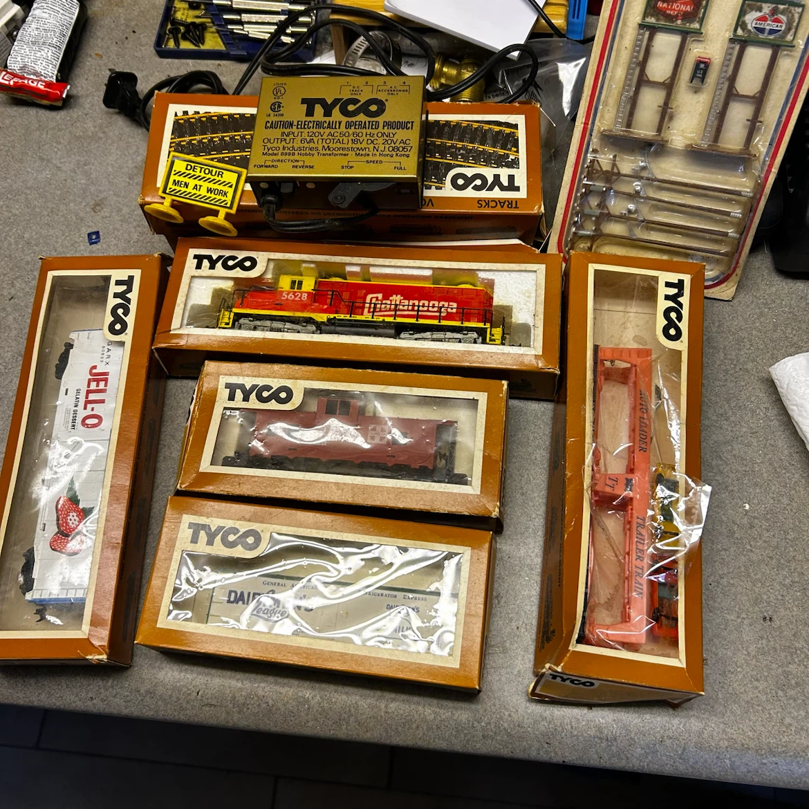 TYCO HO Scale Model Train Lot with Transformer and Accessories