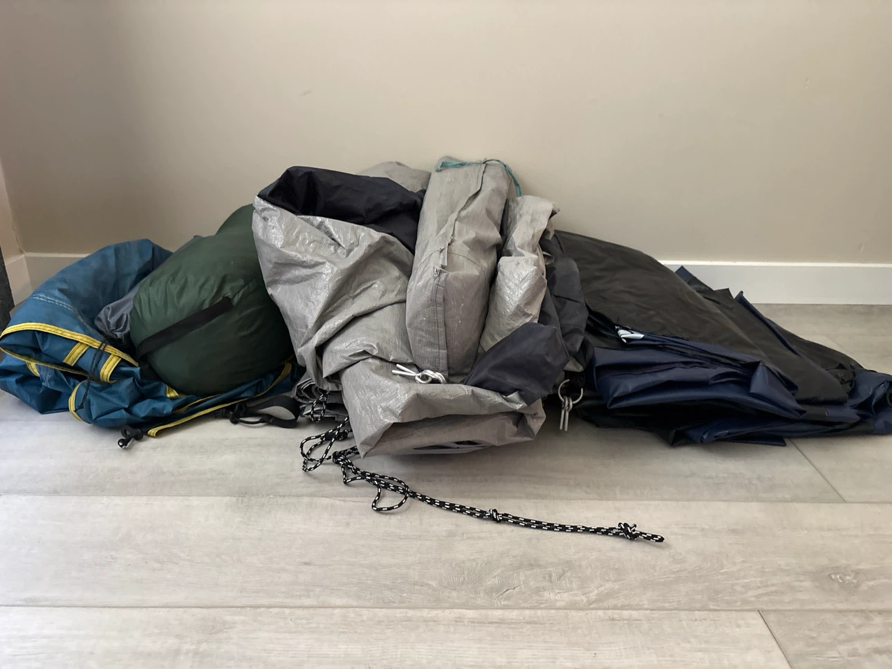 Tent and camping gear with 3 air mattresses